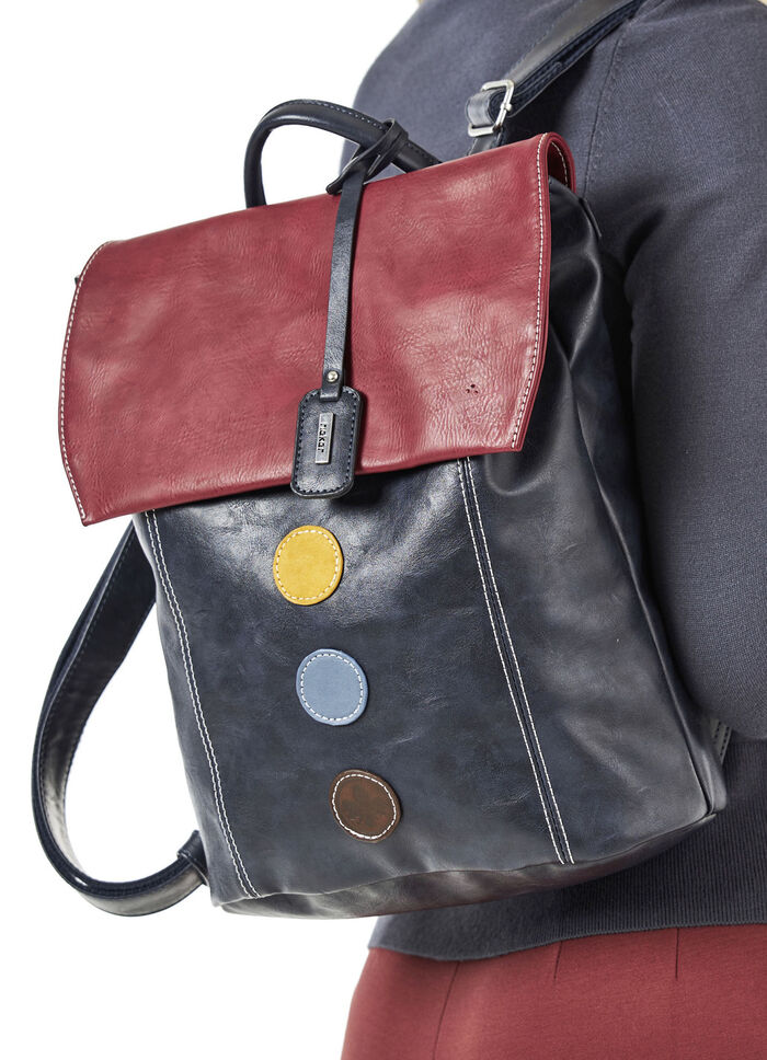 Rieker, Rucksack, Damen, mit bunten Applikationen MARINE-BORDEAUX